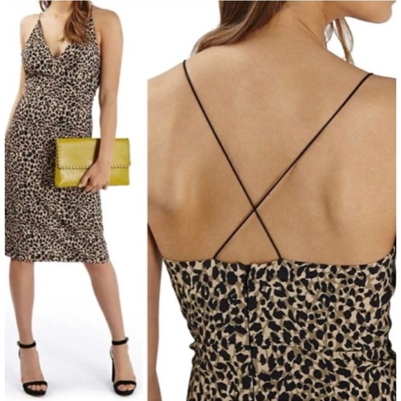 TOPSHOP Midi Leopard Print Dress - Picture 4 of 9